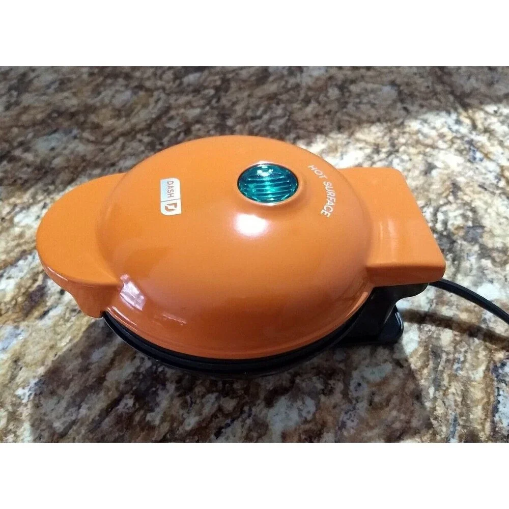 DASH Pumpkin Mini Waffle Maker‎ Orange Electric Griddle Individual DMWP001OR